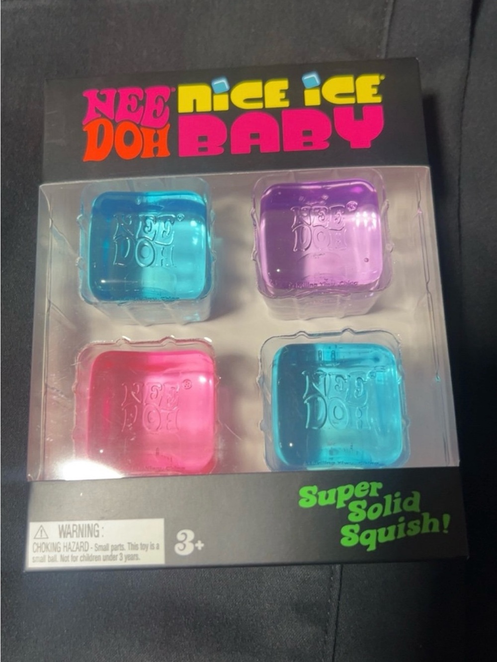 Nee Doh Nice Ice Baby 4-Pack Squishy Sensory Toys - Blue, Pink, Purple